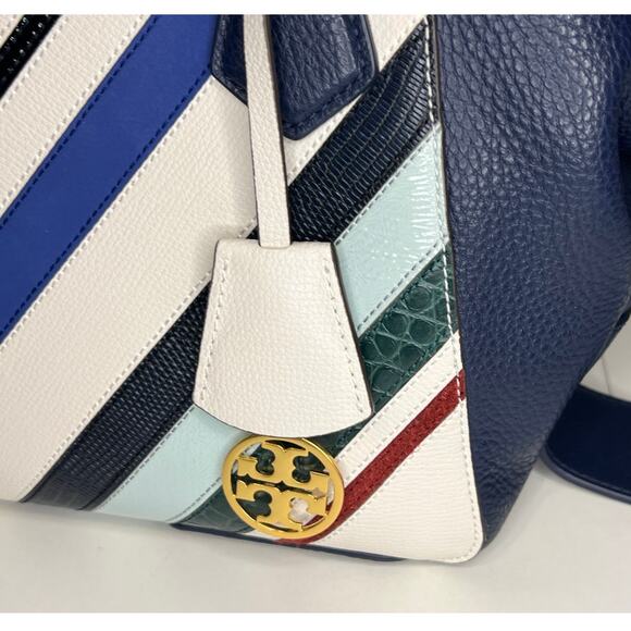 EUC Tory Burch Perry Balloon Multicolored Stripe Handbag - Picture 5 of 14